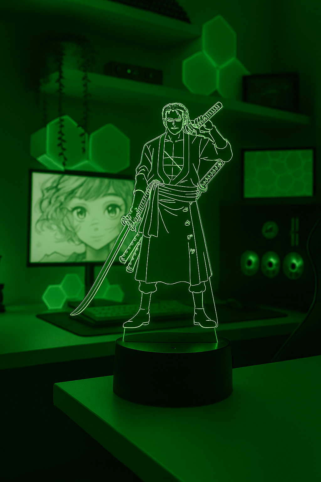 One Piece Zoro Night Light Anime Table Lamp